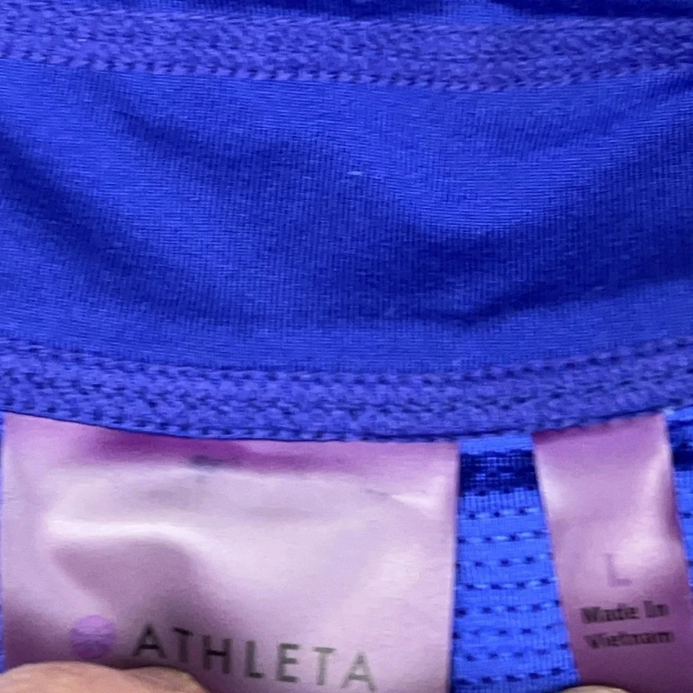 Athleta Skort Womens Large Blue Pleated Lined Tennis Warrior Zip Pocket Athletic